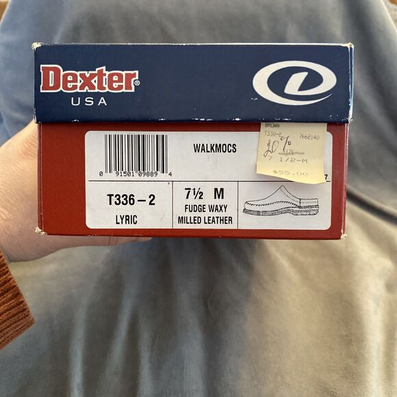 Walk Mocs By Dexter Size 7 1/2M Vintage Made In USA Slip On Leather - Picture 13 of 16